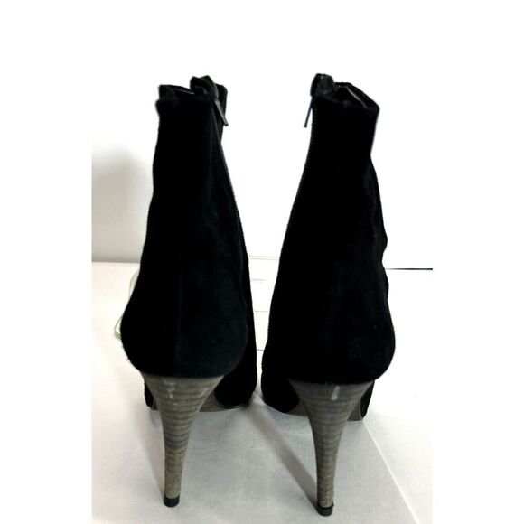 Free People Size 40 EU 10 US Black Suede Slouch Ankle Pointed Toe Skinny Heel - Picture 5 of 13